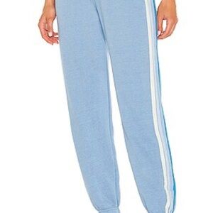 Aviator Nation Pale Blue Jogger Pants with White Stripe